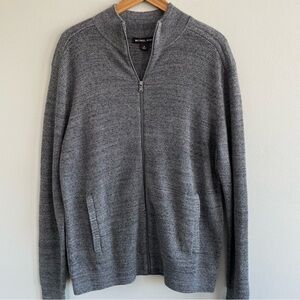 Michael Kors Men's Zip Front Sweater Size XL Gray